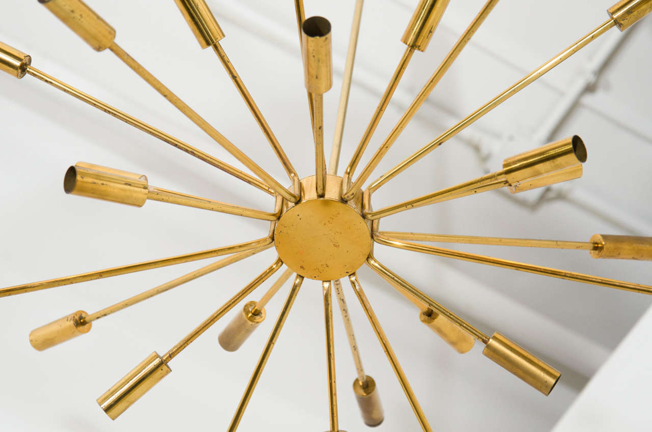 Mid-20th Century Gino Sarfatti Model #2003 Brass Sputnik Chandelier for Arteluce