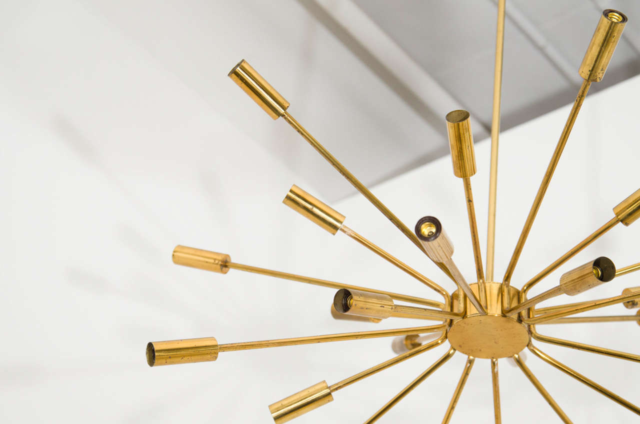 Gino Sarfatti Model #2003 Brass Sputnik Chandelier for Arteluce 1