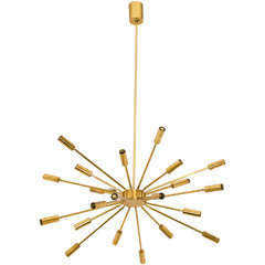 Gino Sarfatti Model #2003 Brass Sputnik Chandelier for Arteluce