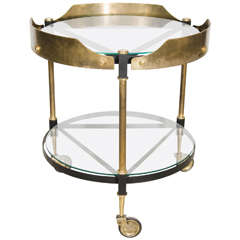 Round Brass Italian Beverage Cart