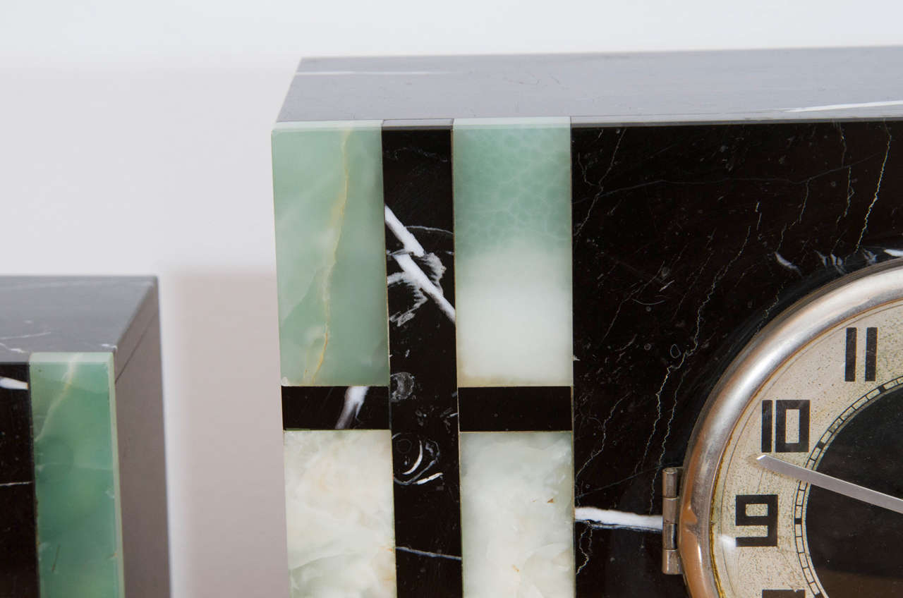 Art Deco Mantle Clock and Garniture 1