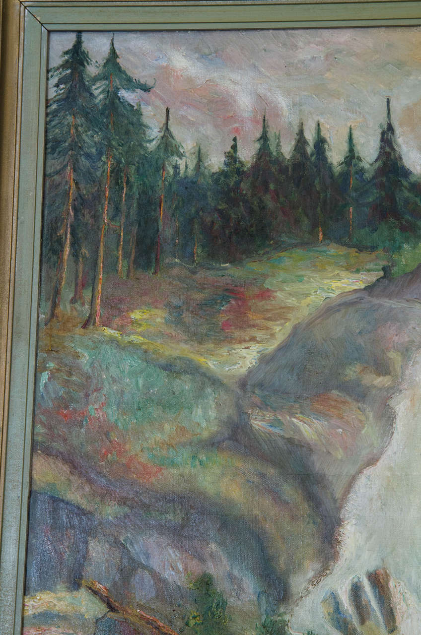 Mid-20th Century Swedish Landscape, Painting For Sale