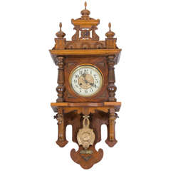 Antique Renaissance Revival Chiming Wall Clock