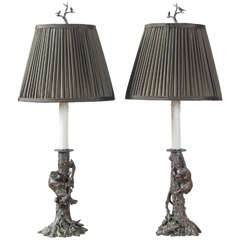 Charming Pair of Bronze Lamps 8