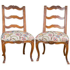 Pair of French Walnut Side Chairs