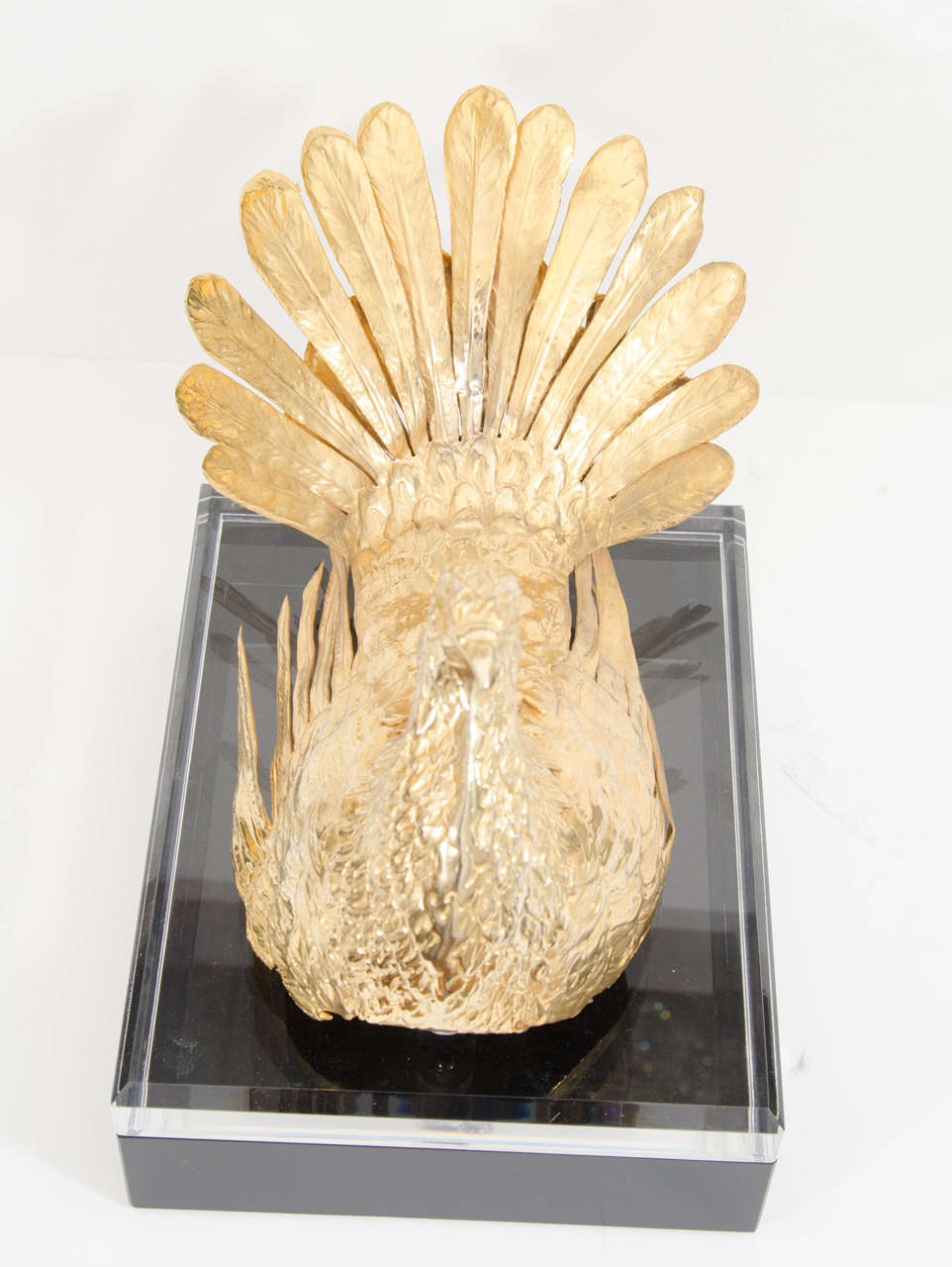 20th Century Pair of Gilt Brass Bird Sculptures