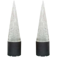 Pair of Massive Sculptural Murano Glass Lamps