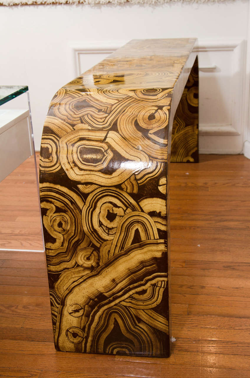 Hand-Painted Waterfall Console Table 1