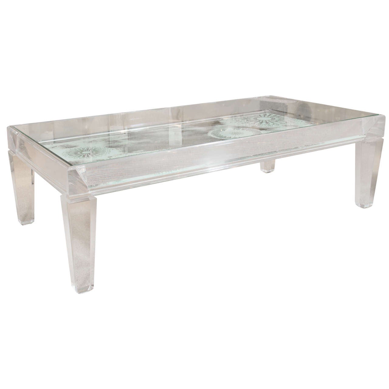 Italian Midcentury Lucite Coffee Table For Sale