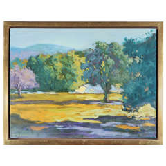 Plein Air California Landscape Painting in Gold Frame