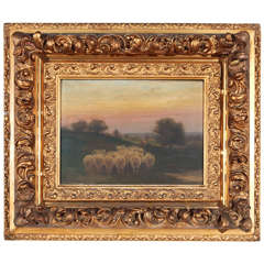 19th Century Old English Landscape Oil Painting Signed Elliot Ward