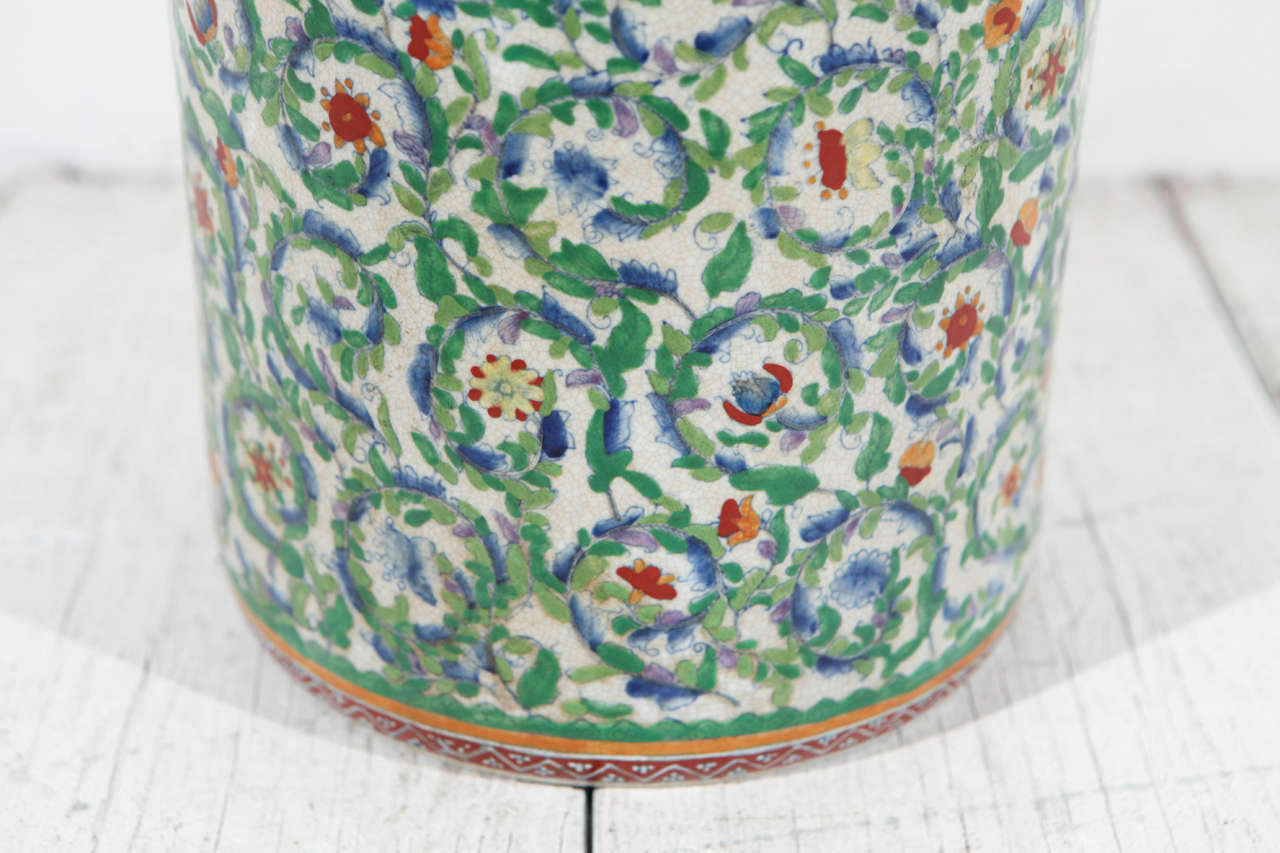 Chinese Ceramic Painted Umbrella / Cane Bucket 1