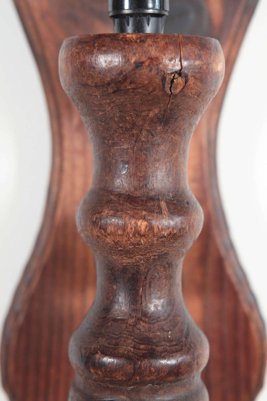American Rustic Carved Wooden Wall Sconces