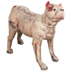 Vintage Terracotta Bulldog Sculpture