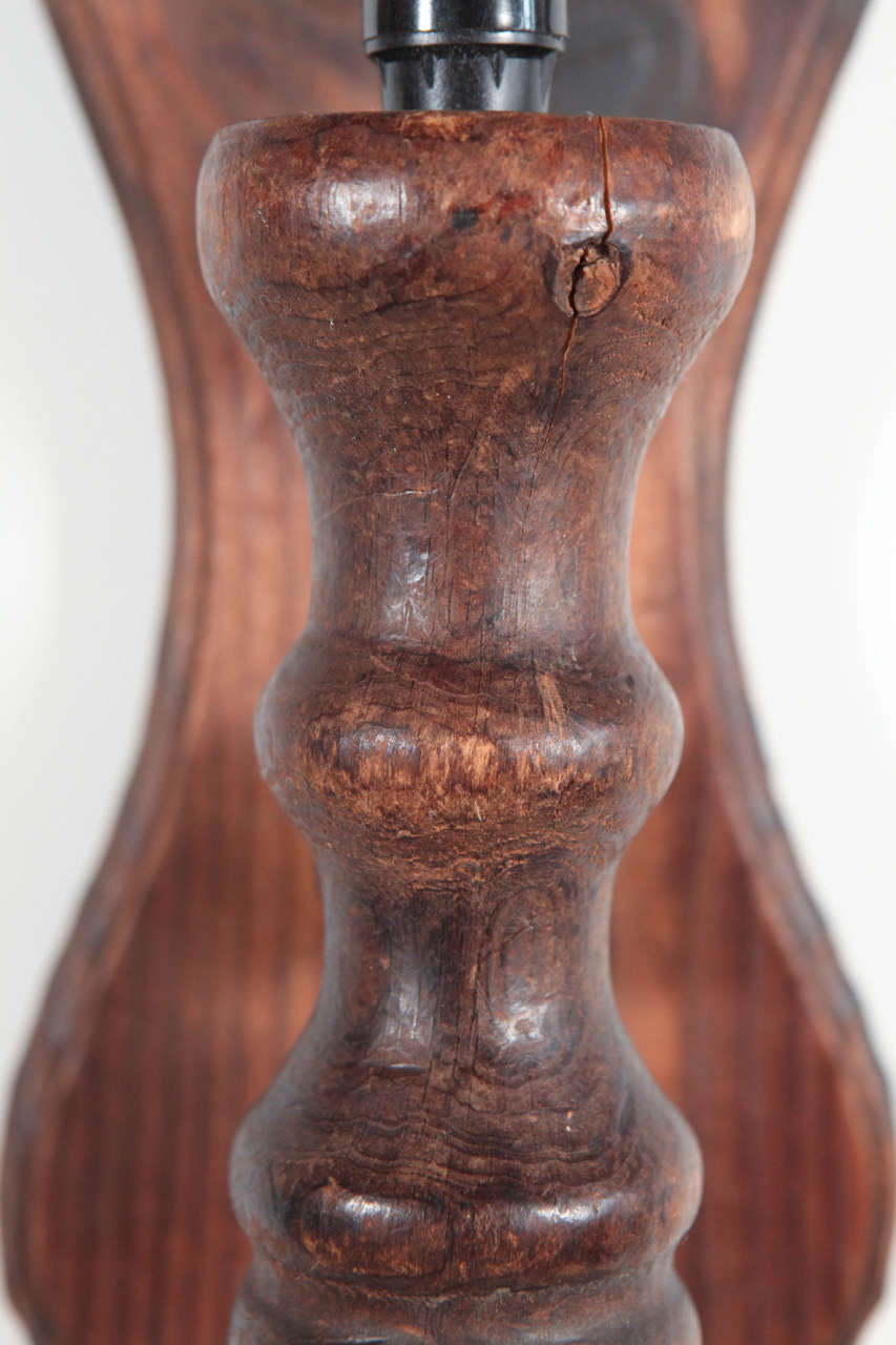 Rustic Carved Wooden Wall Sconces at 1stdibs