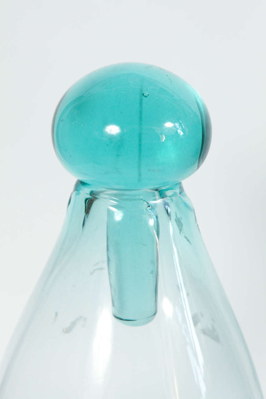 Large Clear Glass Jar / Bottle with HandBlown Cap at 1stDibs large