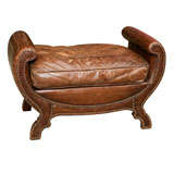 Art Deco Leather Ottoman