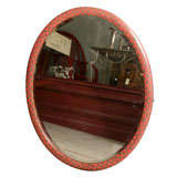 Tartan  oval mirror with beveled glass