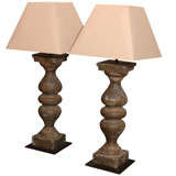 French 19th Century Zinc Balustrades as Table Lamps