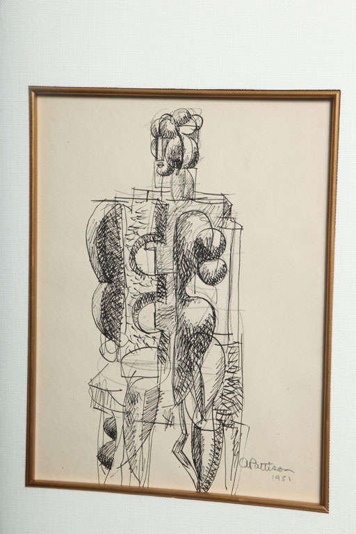 Abbott Pattison Ink on Paper In Excellent Condition For Sale In Hollywood, FL