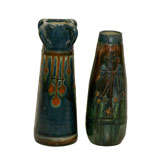 Two Belgian Majolica    Vases
