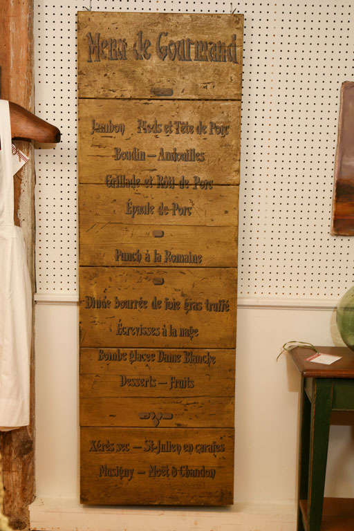 French restaurant menu sign 2