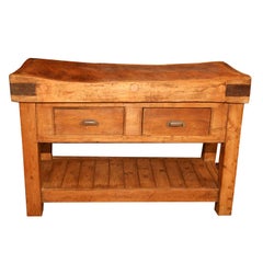 Large original English butcher block