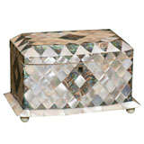 English Mother Of Pearl Tea Caddy