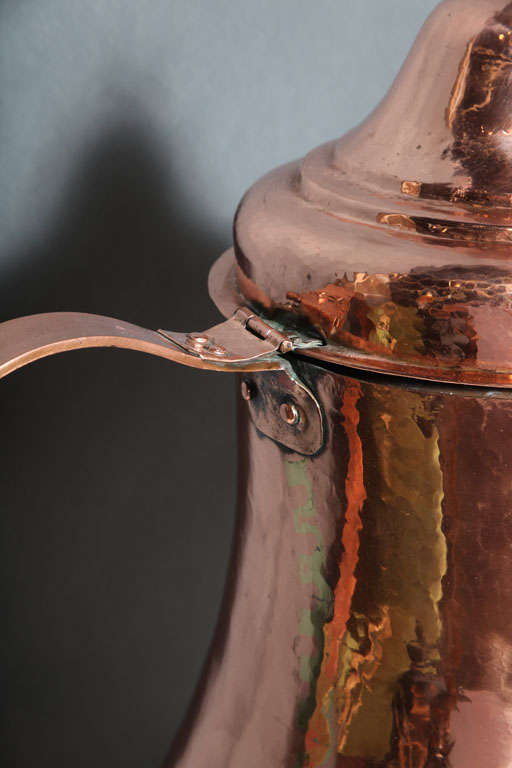 19th Century Dutch Overscale Coffee Pot of Polished Copper For Sale 1
