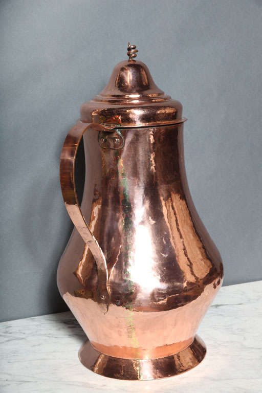 19th Century Dutch Overscale Coffee Pot of Polished Copper For Sale 5