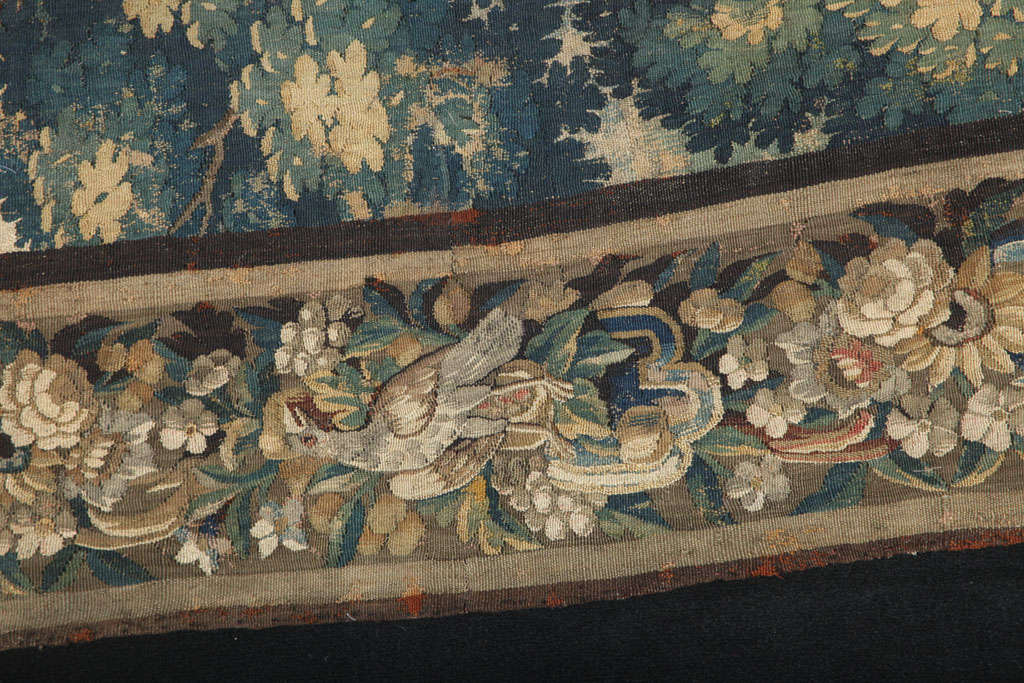 Wool Beautiful 17th Century Flemish Verdure Tapestry