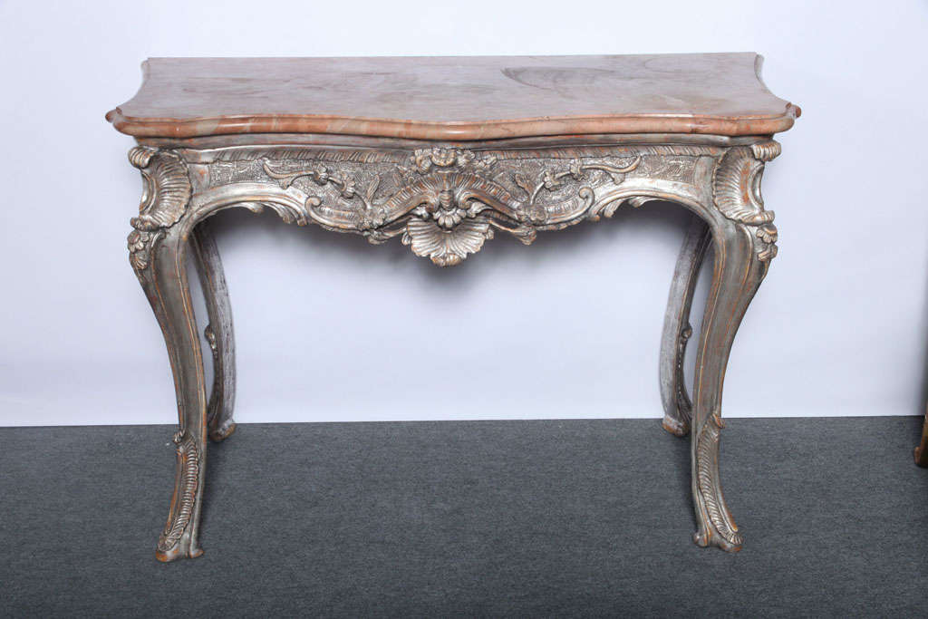 Pair of 18th Century Italian Rococo Console Tables