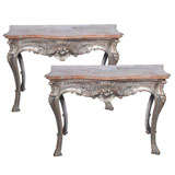 Pair of 18th Century Italian Rococo Console Tables
