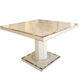 Italian Laminate Game Table with Brass and Horn Inlay