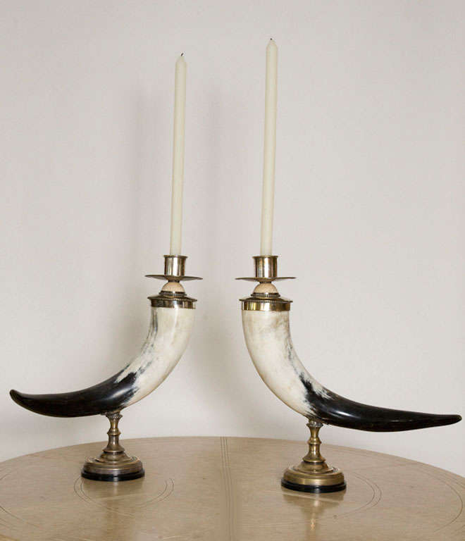 Pair of Decorative Horn Candlesticks by Anthony Redmile 6
