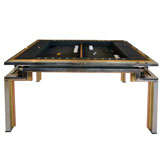 Tri-Metal Backgammon Table by Alain Delon for Maison Jansen