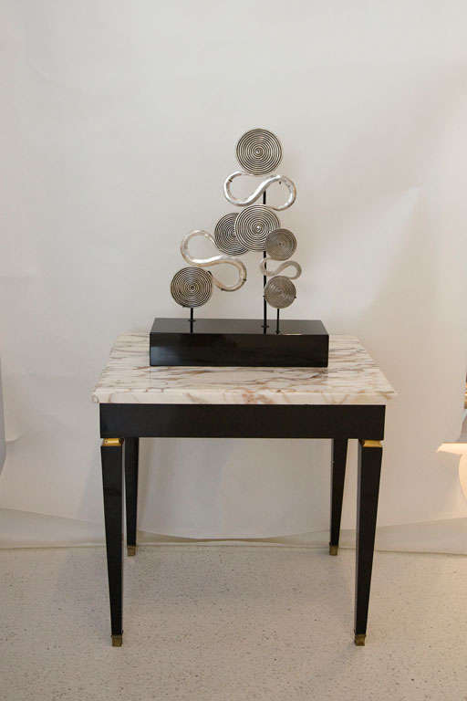 "Calderesque" Sculptural Elements on Black Marble Base
