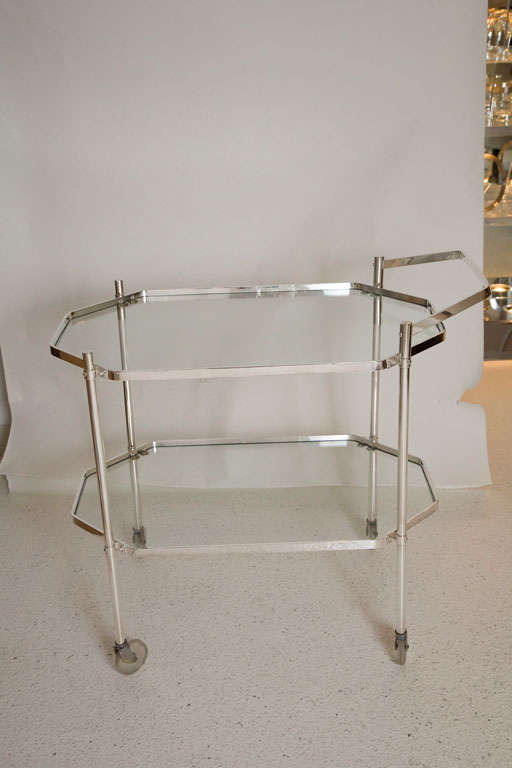 American Silver Plate and Glass Drinks Trolley