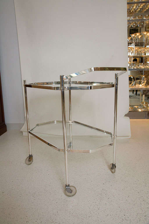 Silver Plate and Glass Drinks Trolley 1