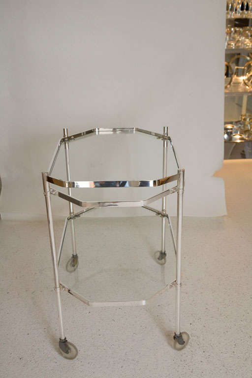 Silver Plate and Glass Drinks Trolley 2