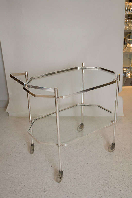 Silver Plate and Glass Drinks Trolley 4