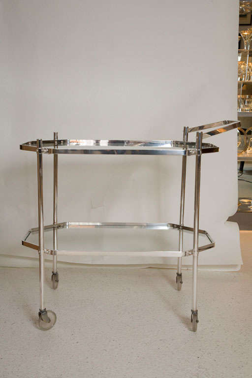 Silver Plate and Glass Drinks Trolley 6