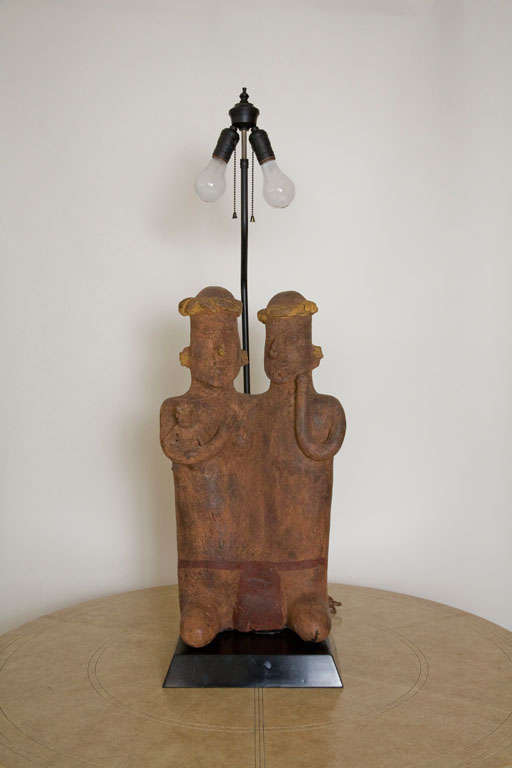 Custom Made Table Lamp featuring Terracotta Figures