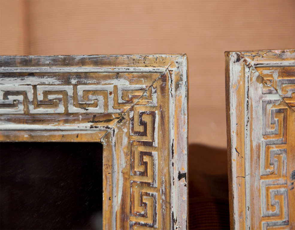 Painted Pair Greek Key Mirrors