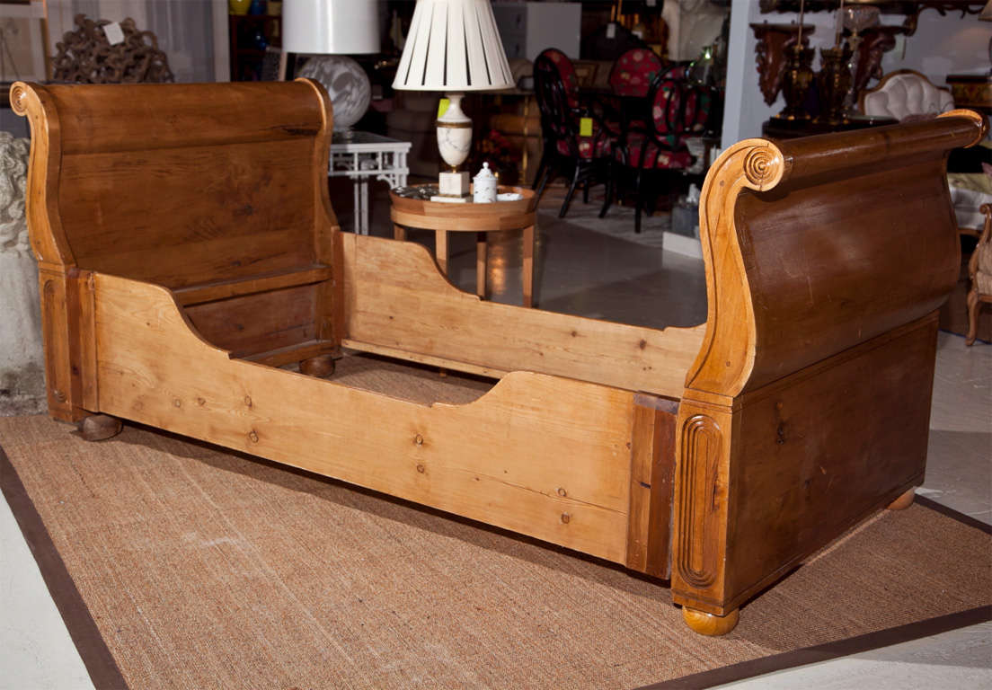 Antique English Pine Sleigh Bed at 1stDibs antique pine sleigh bed