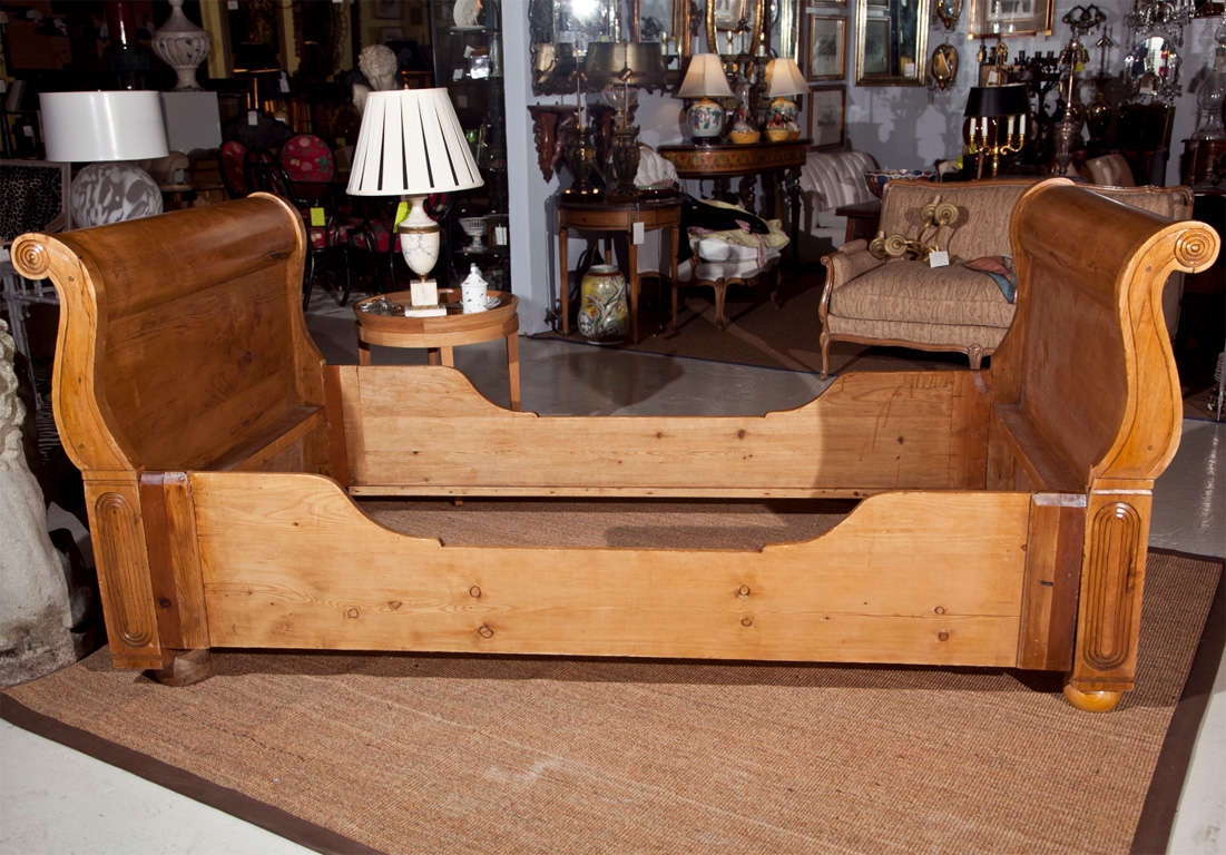 Antique English Pine Sleigh Bed at 1stDibs antique pine sleigh bed
