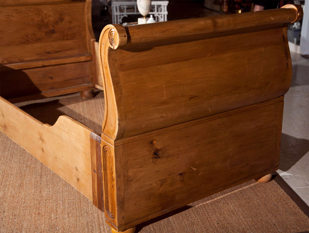Antique English Pine Sleigh Bed at 1stDibs antique pine sleigh bed