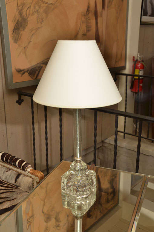 Pair of Glass Boudoir Lamps 1