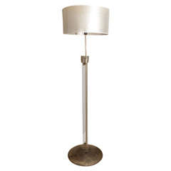 Glass and Steel Industrial Lamp with Custom Shade