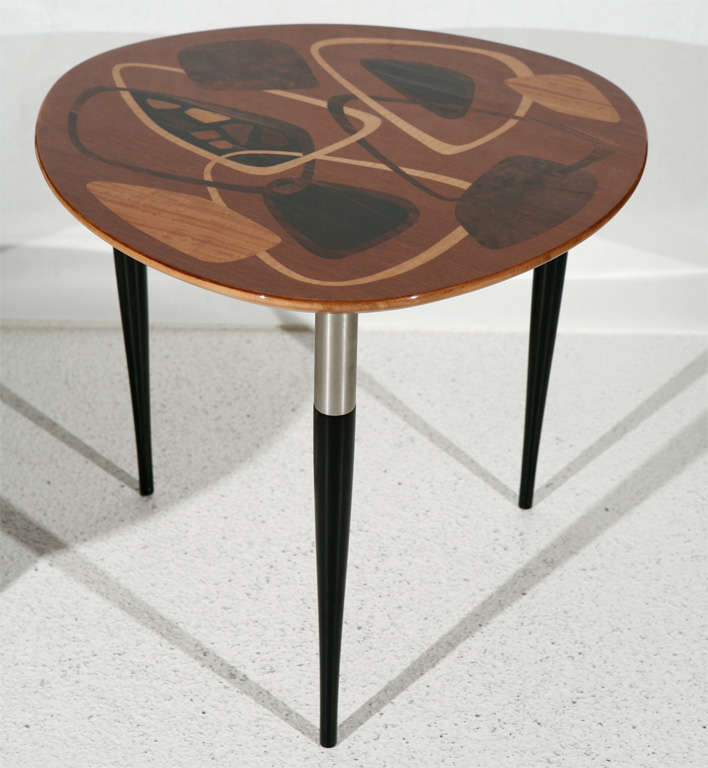 Exotic Wood Inlaid Nesting Tables by Enro Fabry & Associates